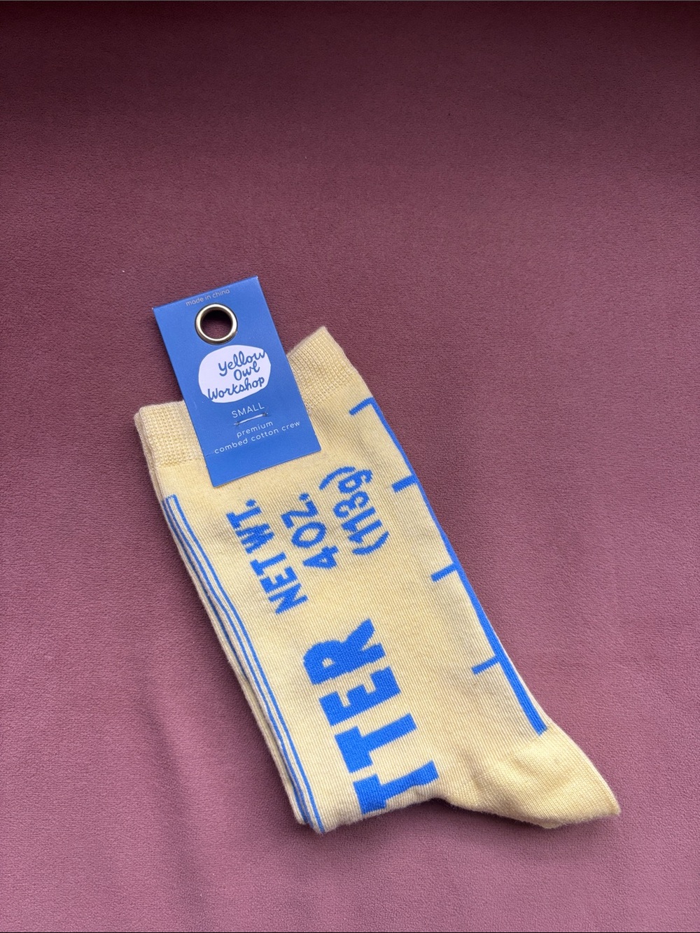 Yellow & Blue 'Butter' Crew Socks - Small